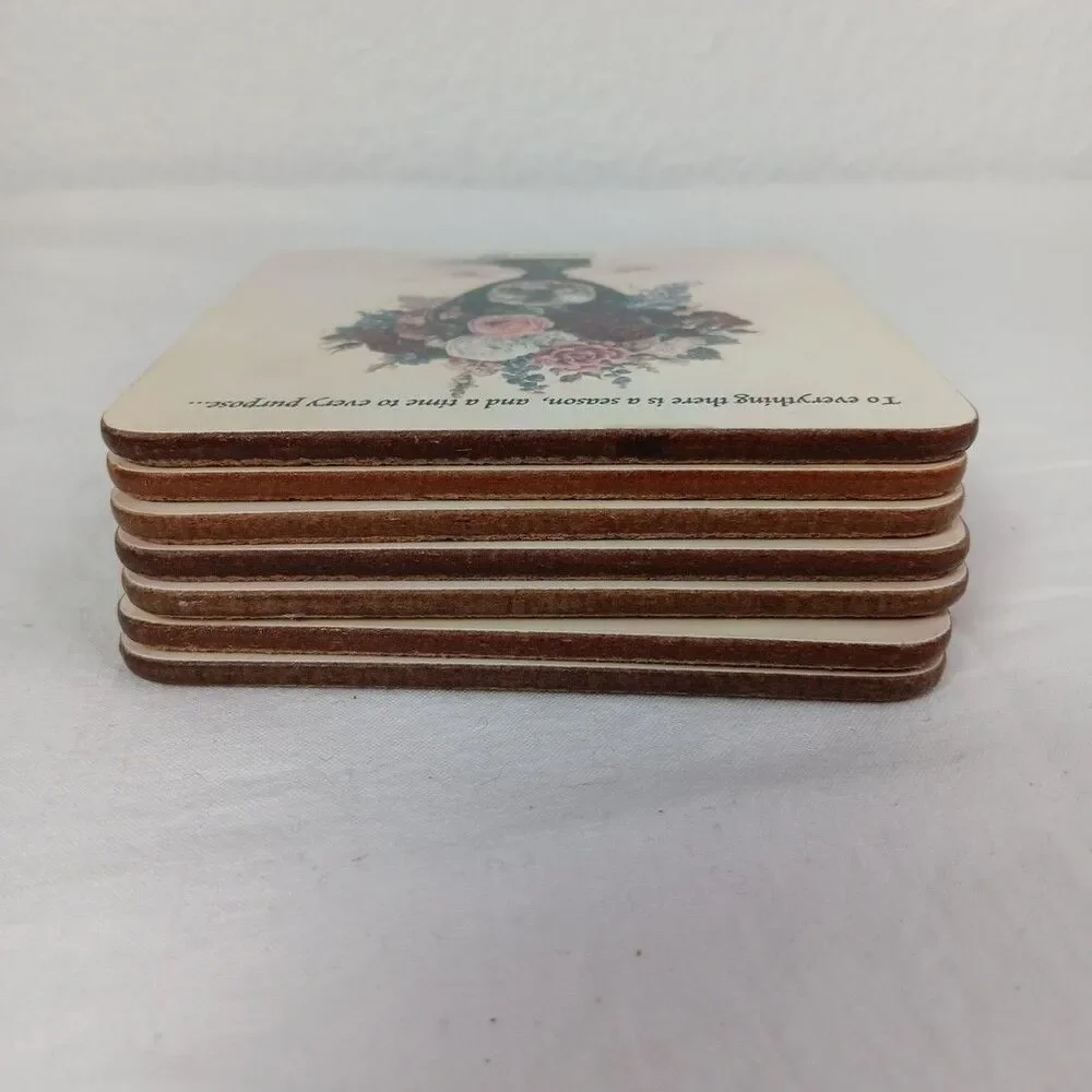 Glynda Turley Art Cork Coasters Ecclesiastes 3.1 KJV Season and Purpose Quote